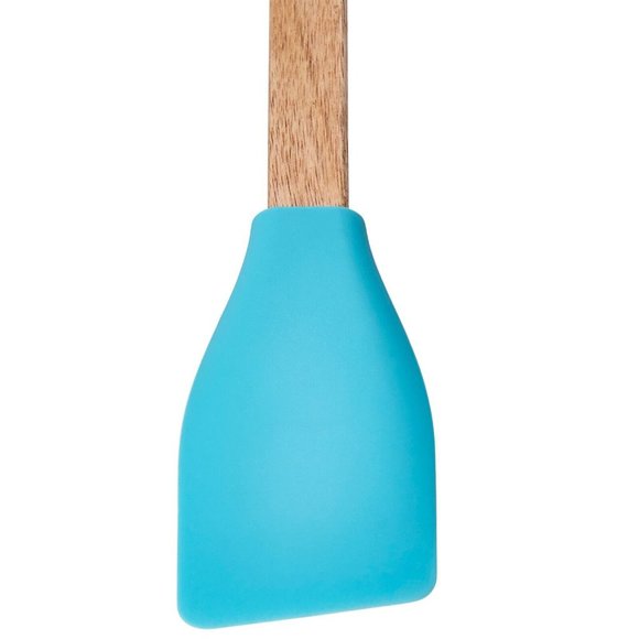 NEW! PIONEER WOMAN BLUE Silicone SPATULA SET~4 PIECES~ACACIA WOOD SILICONE - Picture 8 of 10